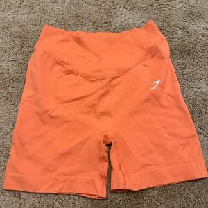 Orange Gymshark sweat seamless shorts. Size S